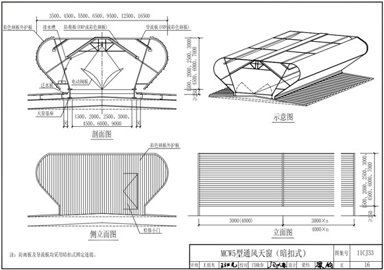 MCW5型通風天窗結構示意圖